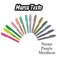 Marca Texto Pastel Metálico Neon Jocar Office Unidade Cores Suaves Alta Qualidade