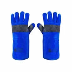 Luva de Soldador Alta Temperatura 300° Punho Longo Reforçada Vaqueta Raspa Boxer