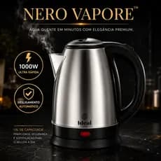 Chaleira Termica  Inox Rapida 1.8 Litro Potente 1000w Eletrica 127v - Nero Vapore