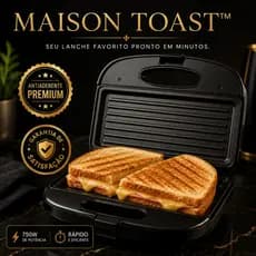 Sanduicheira Grill Eletrica Prensa Dupla Antiaderente 750w Cozinha Rápida Pratica Compacta - Maison Toast