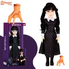 Boneca Wandinha Grande 45cm Articulada + Maozinha Brinquedo Action Figure