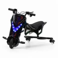 Triciclo Drift Elétrico 250w 100kg Luz Led Carrinho Rolimã adulto e criança para Drift