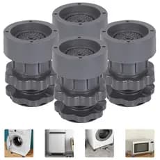 Kit 4 Suporte Pé Nivelador Anti-Ruído Ajustável Rosqueável Maquina de Lavar Lava Louças Geladeira