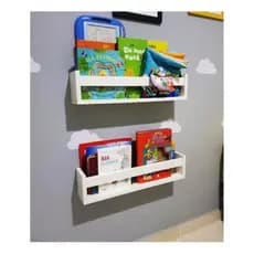 Kit 2 Prateleira Nicho Livros Infantil  40cm Branca