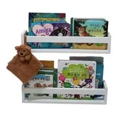 Jogo 2 Prateleira 50cm Branco Para Livro Revista Infantil