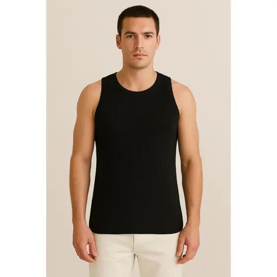 Regata Americana Masculina - Canelada Fitness Casual Preta e Branca