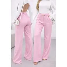 Calça Pantalona Feminino Alfaiataria Premium Com Cinto