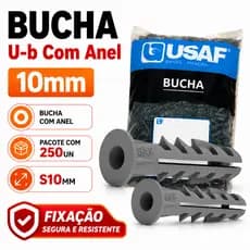 Bucha U-b Com Anel 10mm Parede Tijolo Bloco Usaf Com 250