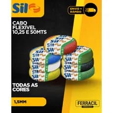 Cabo Flexível 1,5mm Sil Original 10 25 50 Metros 750v Várias Cores NBR Certificado Inmetro