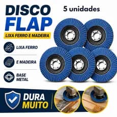 Kit 5 Disco Flap Lixa Ferro Madeira 4.1/2 grao 40 60 80 120