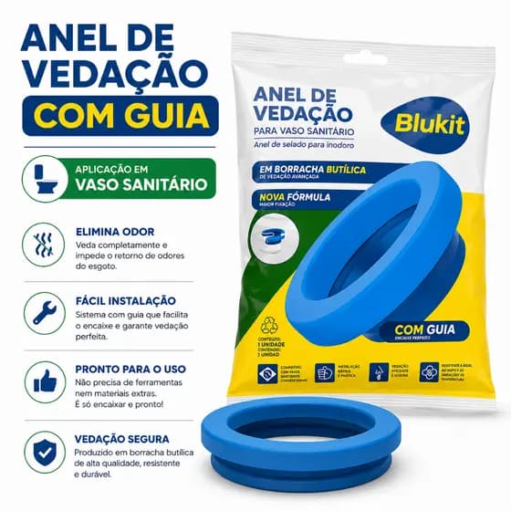 Kit 3 Anel de Vedação para Vaso Sanitário Blukit