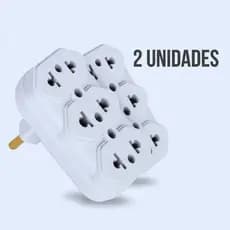Pino Lateral Branco Adaptador de Tomada 10A e 20A Benjamin Deslocado Te Tê Multiplicador