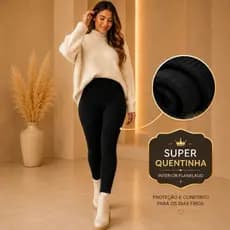 Legging Flanelada Feminina Canelada Térmica Inverno