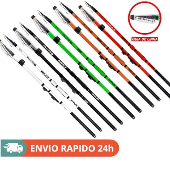 vara ultralight para pesca granada 2,40m 12 passadores 6/12lbs cores variadas