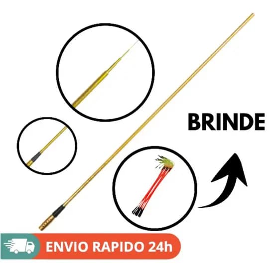 vara telescopica para pesca cmik dourada 100% carbono ultra leve