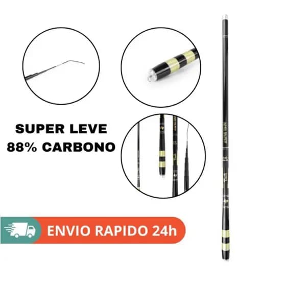 Vara Para Pesca Telescópica Albatroz Bali • 88% Carbono • Leve, Resistente com Capa consulte medidas
