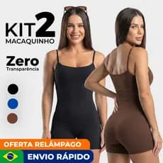 KIT 2 MACAQUINHO FITNESS FEMININO Alcinha Virginia Zero Transparência para Academia e Treino Corrida