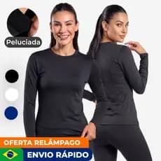 KIT COM 2 BLUSA TÉRMICA FEMININA PELUCIADA segunda pele para o inverno e frio