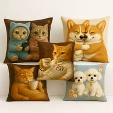 Capa de Almofada Estampa Gatinho Decoração Casa Sala Quarto