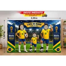 Fundo Fotográfico em Tecido DIA DAS MÃES- 2,20x1,60 Interativo - LANÇAMENTO Copa do mundo 2026