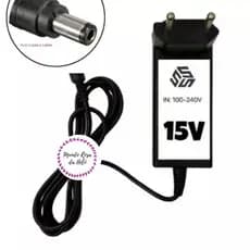 Carregador 15v 1.5a Para Parafusadeira Bosch Gsr 1000 Smart 3601JF40E2 Pino 6.0mm