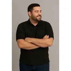 Camiseta Polo Masculina Plus Size em Piquet G1 ao G5