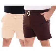 Kit 2 Peças Short Moletom Mauricinho Masculino Tendência Verão 2025 - M  ao G6 Plus Size