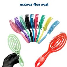 Escova Flexível Oval Antibreak Desembaraça Sem Dor Todos os Cabelos