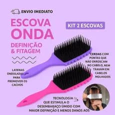 KIt Com 2- Escovas Onda Finalizadora De Cabelo- Fitagem Para Cabelo Cacheado