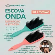 KIT COM 2- Escovas Onda FITAGEM- Desembaraço Super Fácil E Definição Completa Para Finalização