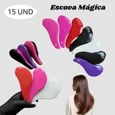 Kit Com 15 - Escovas Mágicas pra cabelo - Anti Frizz - De Desembaraçar Cabelo