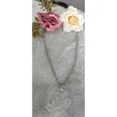 Corrente com ponto de luz folheado prata choker ponto de luz
