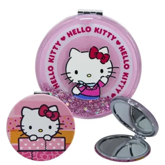 1 Espelho de bolsa da Hello kitty espelho de mão dupla face