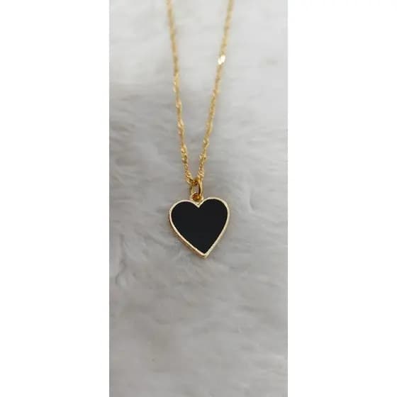 Corrente de Coração Folheado. Choker de coração