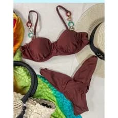 Biquíni de praia Biquíni feminino com detalhes na alça biquíni sarande biquíni largo