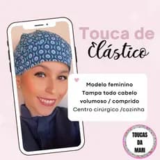 Touca Feminina Com Elástico Centro Cirúrgico / Cozinha Tampa Todo Cabelo