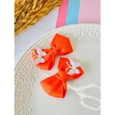 Lacinho Infantil Laranja / Dupla de Laços Laranja / Par de Laço Laranja
