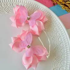 Dupla de Laço / Duplinha de Laço / Par de Laço Rosa bebê / Duplinha Rosa com Borboleta e outros F
