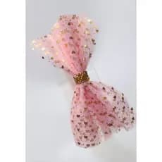 Tiara infantil Rosa / Tiara luxo / arco infantil / Diadema /Tiara tule/ laço Rosa / Tendência / coleção festas