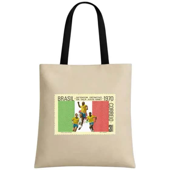 Sacola Ecobag Bolsa Nylon Impermeável Lavável 40x30 Praia Piscina Facudade Copa do Mundo De 1970