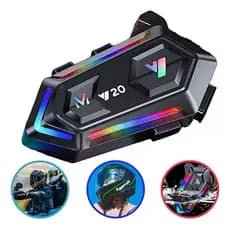 Gllai Fone De Ouvido Para Capacete Moto Intercomunicador Bluetooth Headset Rgb Sem Fio Prova De Agua