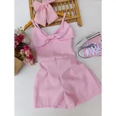 Macacão laço infantil/moda blogueirinha/loja infantil
