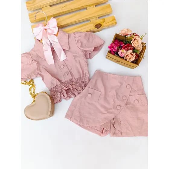 conjunto luxo/conjunto infantil/moda blogueirinha/moda infantil