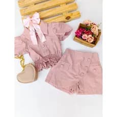 conjunto luxo/conjunto infantil/moda blogueirinha/moda infantil