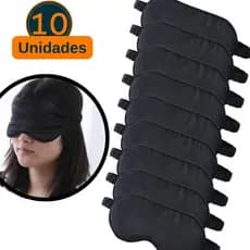 Kit 10 Unidades Mascara Tapa Olho de Dormir Descanso Anti Claridade Para Viagem