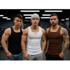 Kit 3 Regata Canelada Masculino Americana Treino Academia Musculação Masculina Camiseta Camisa Blusa Preta Marrom Branca