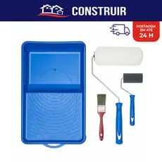 Kit Pintura Tigre 5 Peças  Multiuso Rolo Pincel Bandeja Suporte Cabo 1540