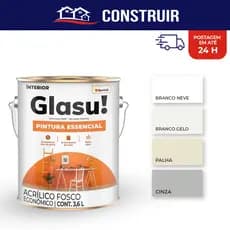 Tinta Acrílica Suvinil Glasu 3,6L Galão Pintura Essencial Interna Anti Mofo Cinza Branco Gelo Palha