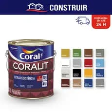 Coralit Esmalte Solvente 800ml Coral Sintético Madeira  Metal Branco Preto Colorida UltraResistencia