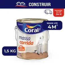 Massa Corrida PVA Lata 1/4 1,5 Kg Coral Interno Interna Parede